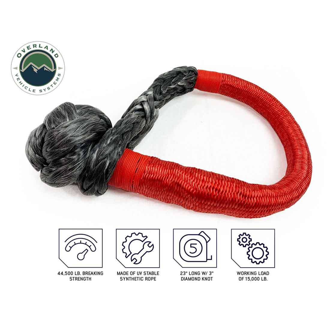 Overland Vehicle Systems 5/8 inch soft shackle with abrasion sleeve and storage bag - view 5