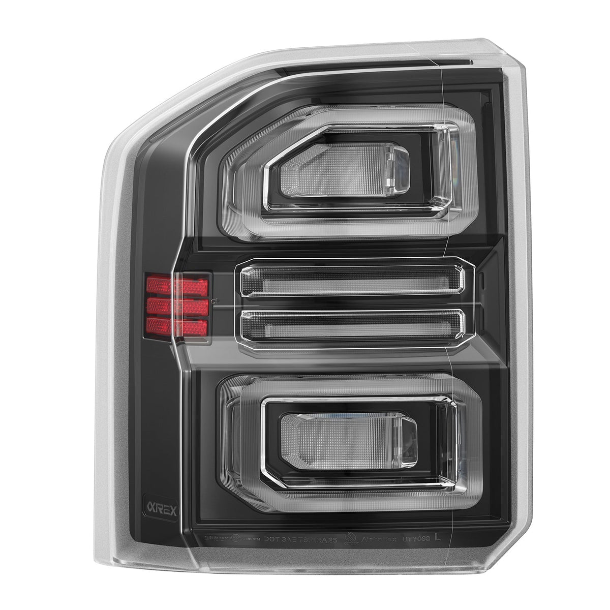 AlphaRex NOVA-Series Prismatic LED Tail Lights for Toyota Land Cruiser - Black Clear
