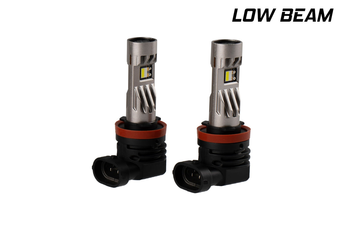 Diode Dynamics H11 low beam LED headlight bulbs for Ram, Ford F-150 and Silverado HD – lit