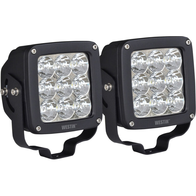 Westin Axis 4.5 in. Square LED Auxiliary Lights, Flood, Pair