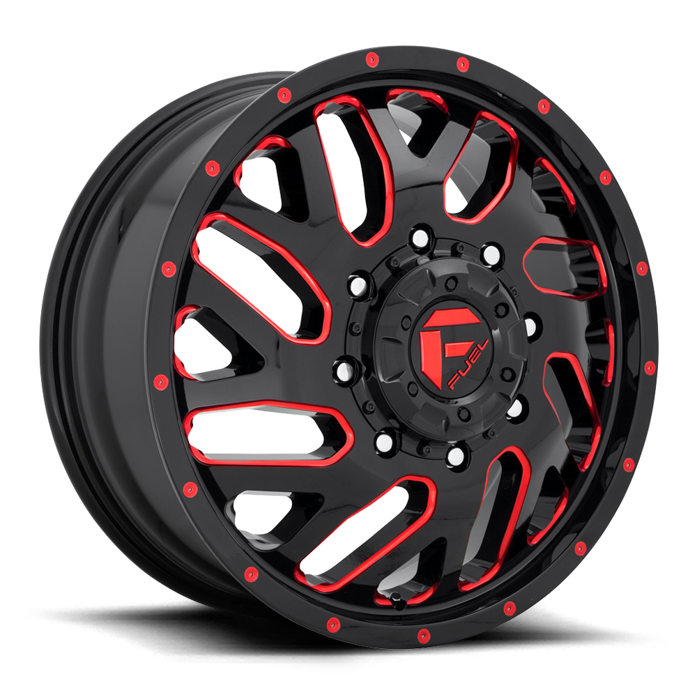 Fuel Triton D581 Gloss Black Red Tinted Clear wheel, multiple bolt patterns