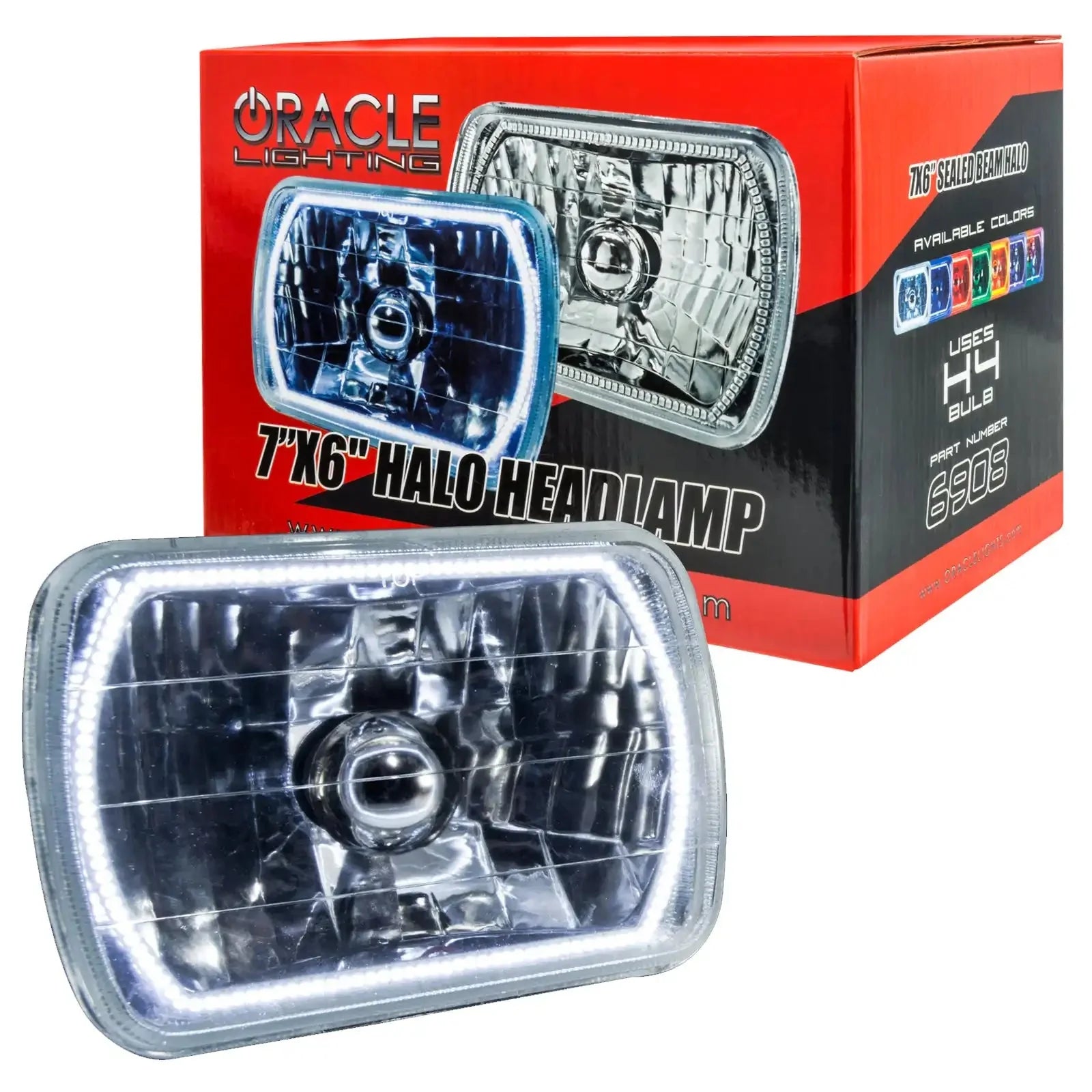ORACLE Sealed Beam 7x6 H6054 Headlight with Pre-Installed SMD Halo