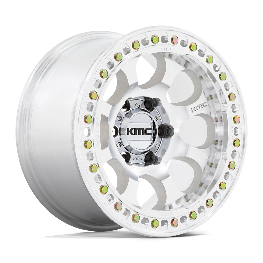 KMC KM237 Riot Beadlock wheel in Machined, universal fit