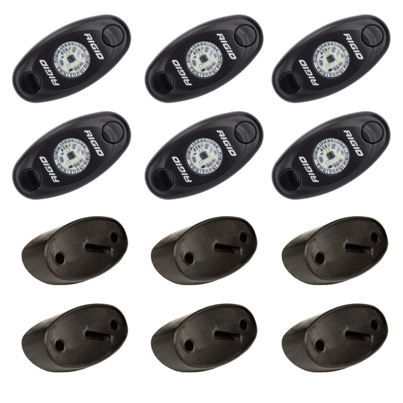 RIGID A-Series Rock Light Kit, Blue, 6 Lights
