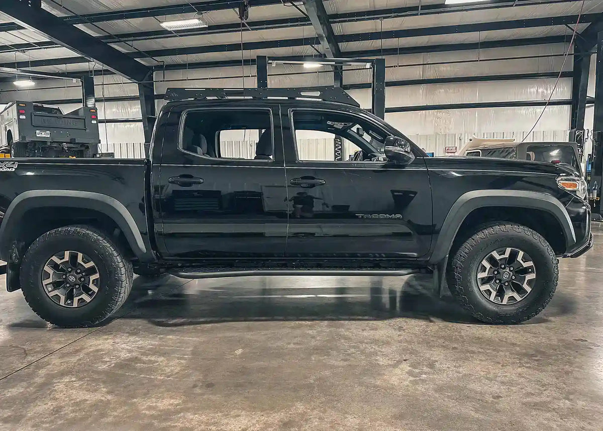 2nd-3rd-gen-toyota-tacoma-bolt-on-rock-sliders-installed - NVMOS