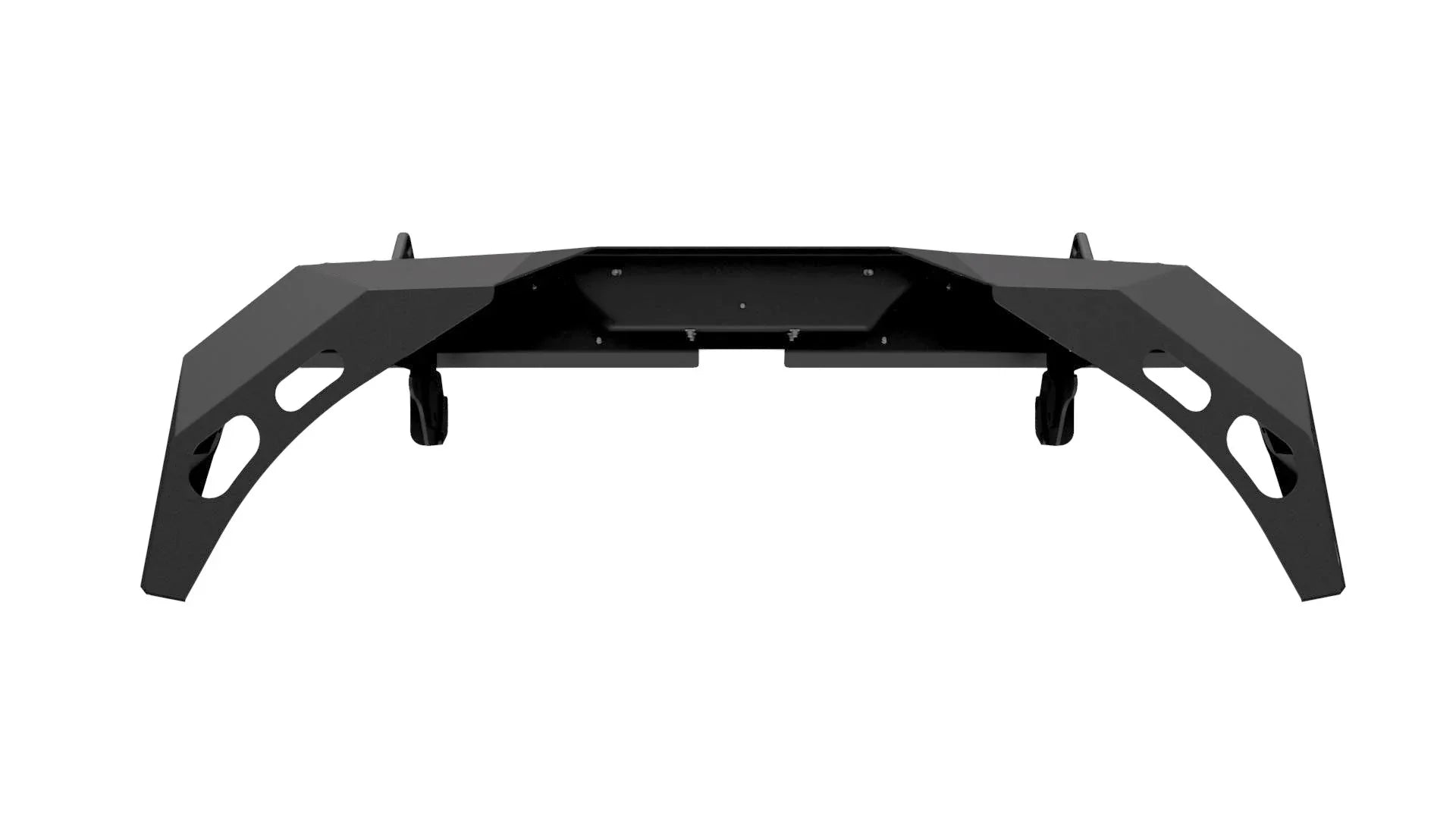 Black steel rear bumper for 2nd Gen Toyota Tundra, rugged off-road style, isolated view