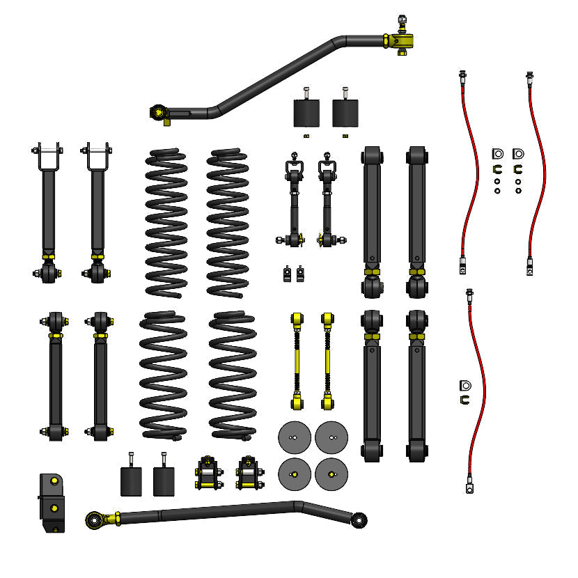 Clayton Off Road Overland+ 4.0-inch short arm lift kit for 2004-2006 Jeep Wrangler LJ