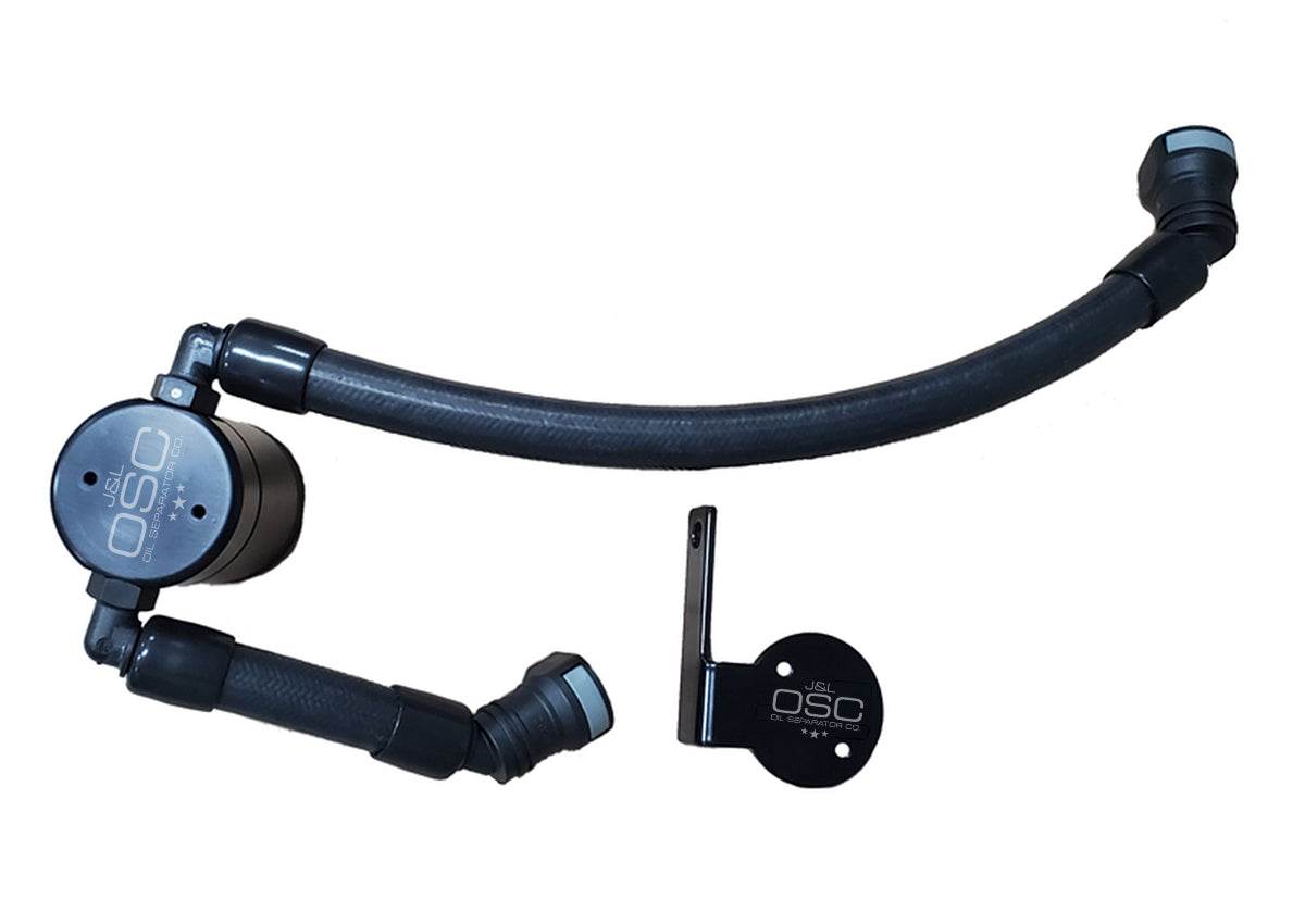 J&L Oil Separator 3.0 Passenger Side, Black Anodized - S&B