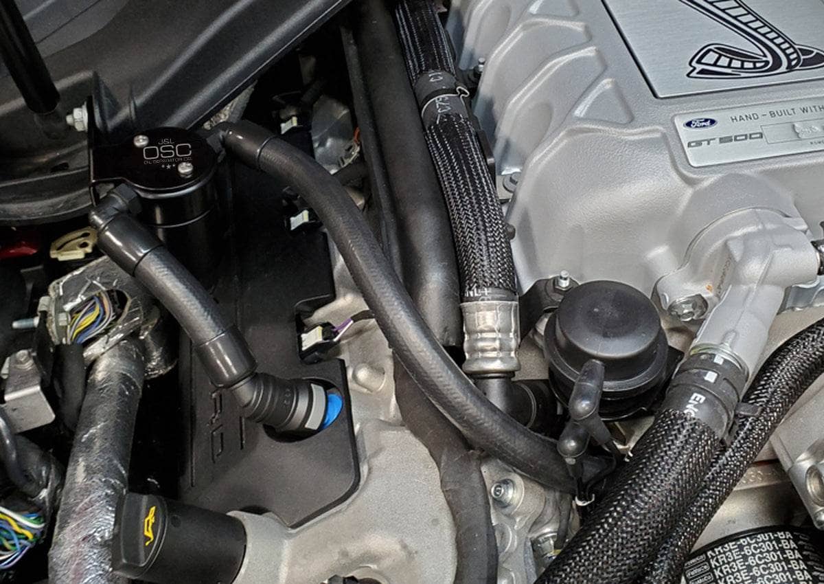 J&L Oil Separator 3.0 Passenger Side, Black Anodized