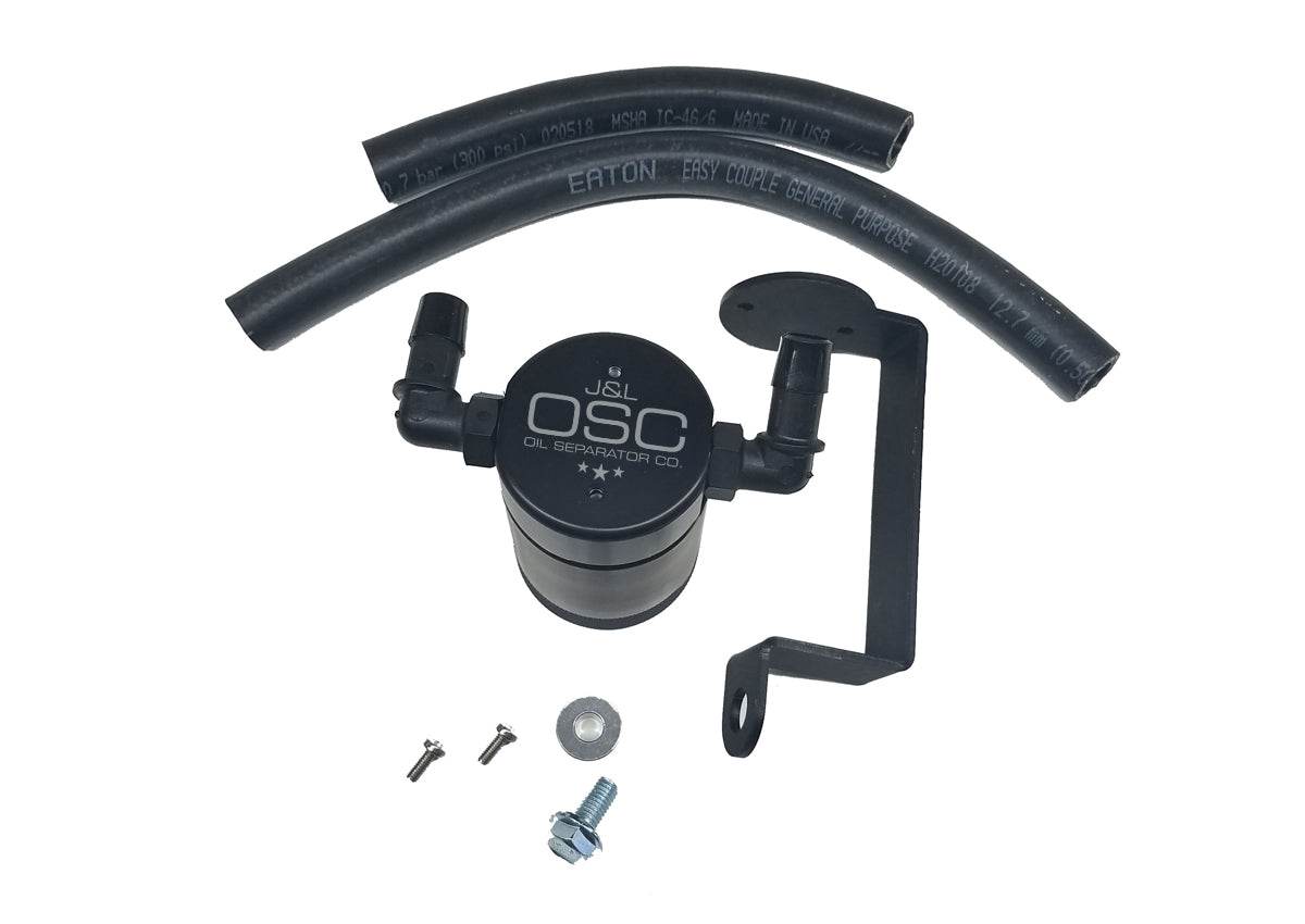 J&L Oil Separator 3.0 Passenger Side, Black Anodized - S&B