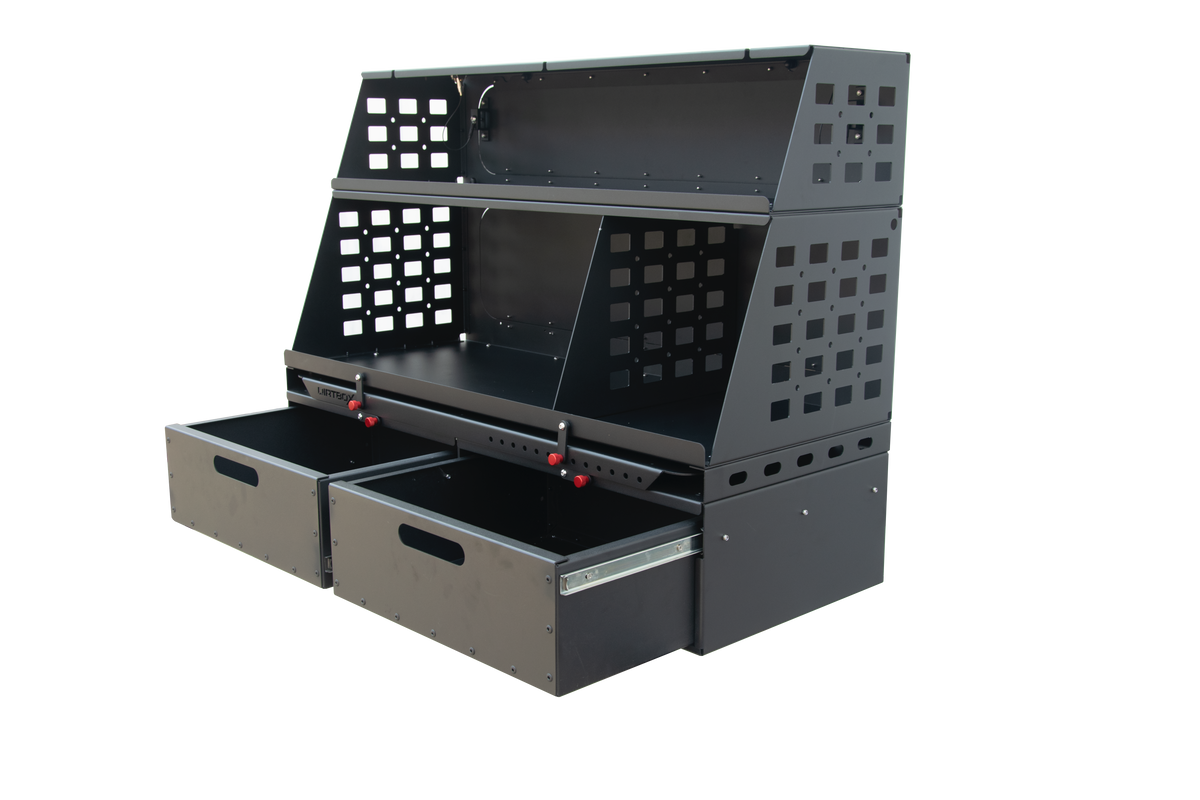Dirtbox Overland flatbed MOLLE storage box for Chevy, GMC and Ford trucks