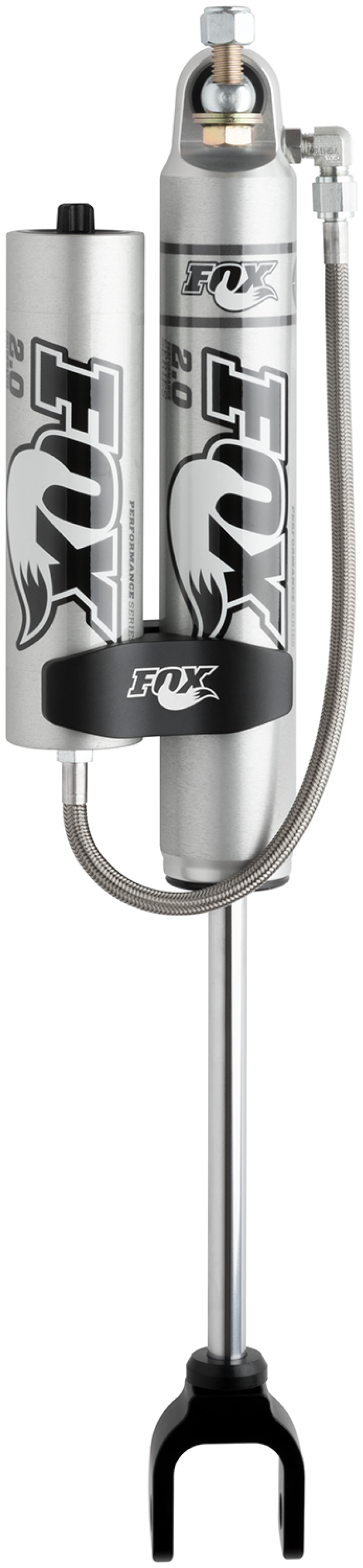 FOX 2.0 Performance Series Smooth Body Remote Reservoir Front Shock (0-1 in. Lift), fits Chevy Silverado HD 2500/3500