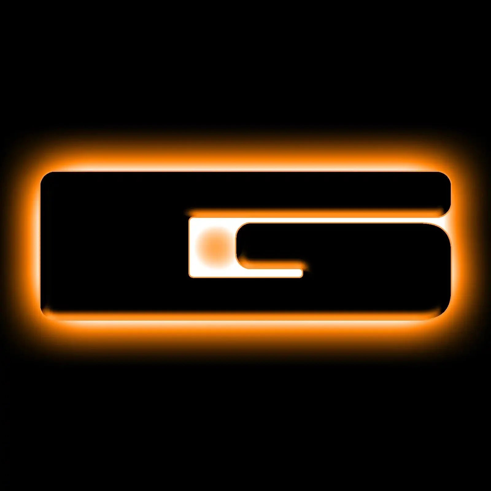 Rectangular LED light panel with orange glow, suitable for overlanding vehicles and camping