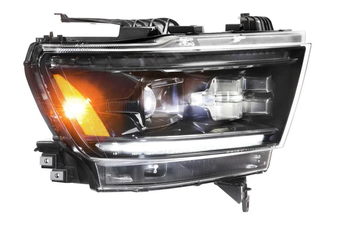 LED headlight assembly with amber turn signal and daytime running light for trucks