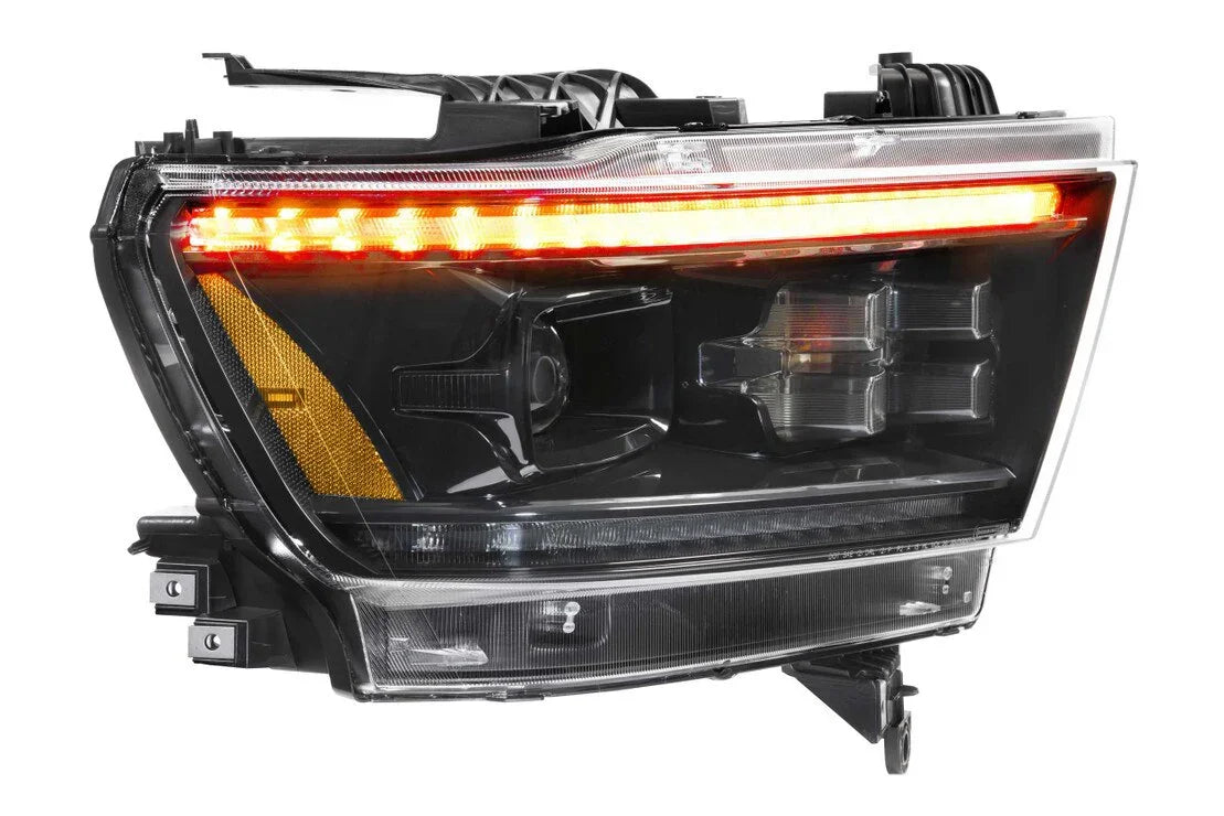 LED headlight assembly for Ram 1500 with amber indicator and modern styling