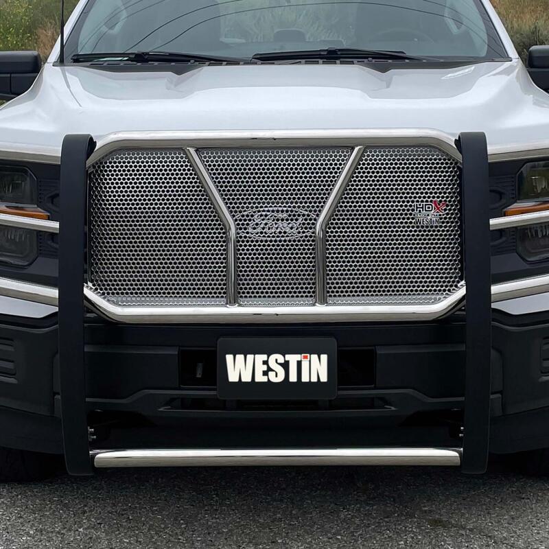 Westin HDX Grille Guard, Stainless Steel, Without Camera, fits Ford F-150