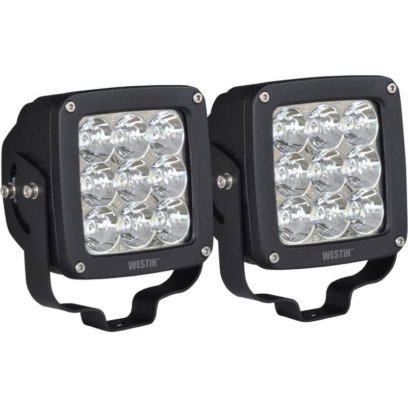 Westin Axis 4.5 in. Square LED Auxiliary Lights, Flood, Pair