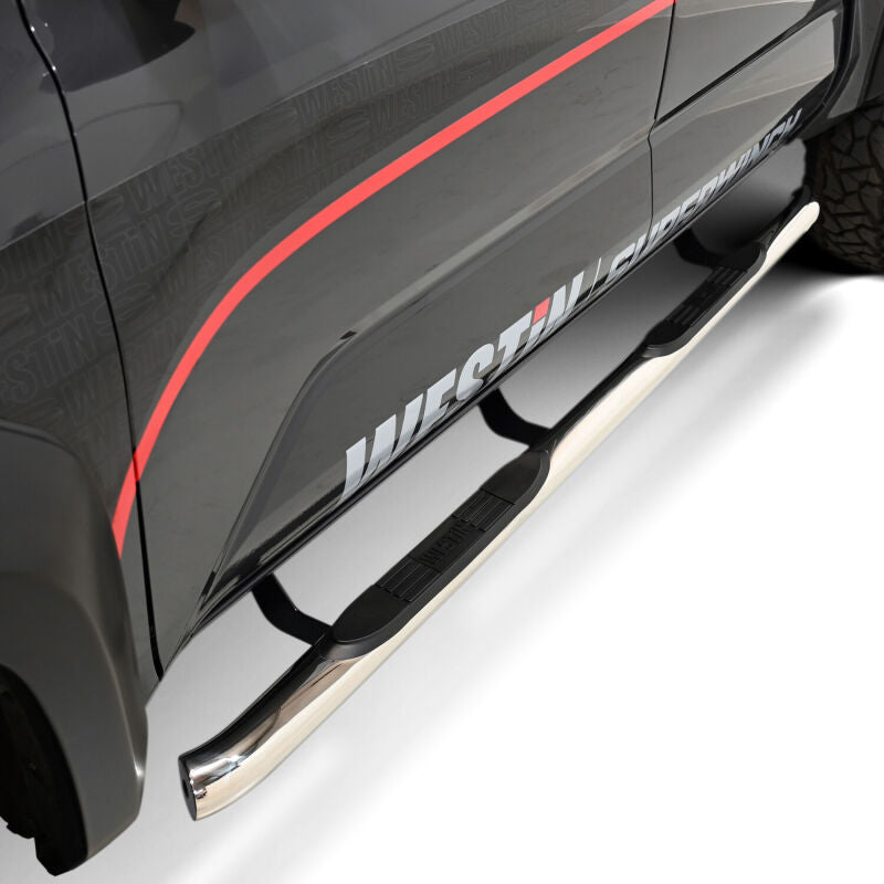 Westin E-Series 3 Nerf Step Bars, Double Cab, Polished, fits Toyota Tacoma