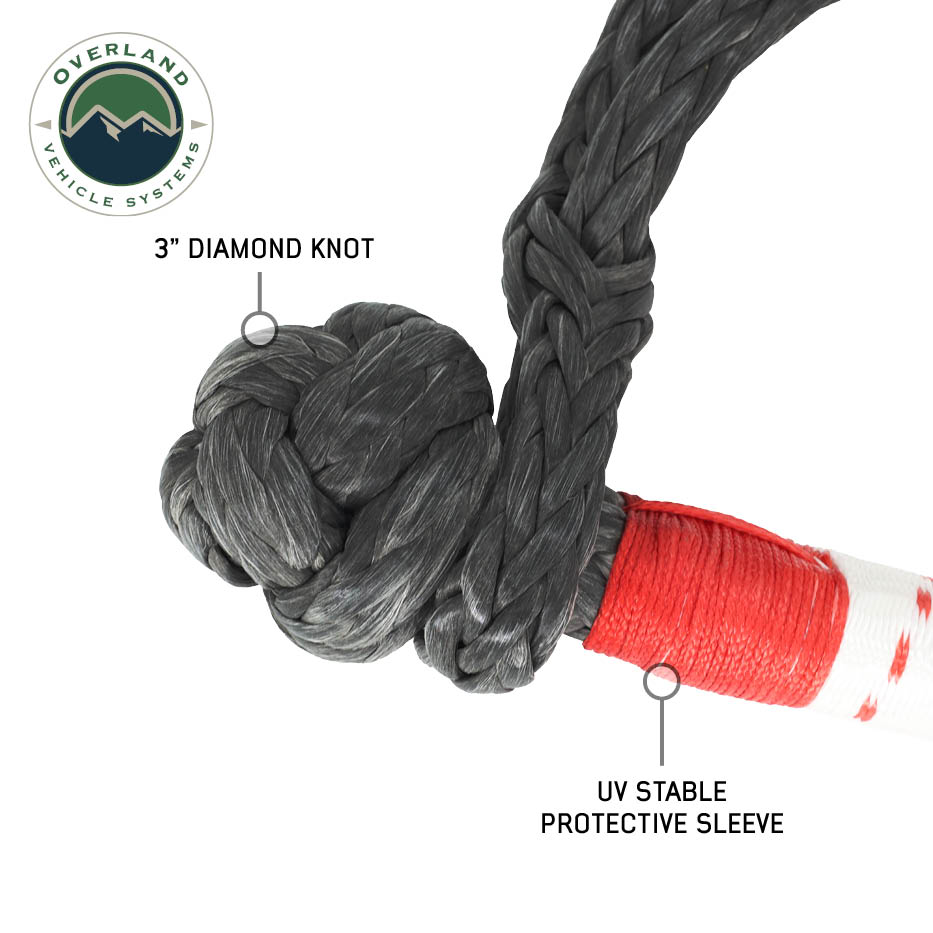 Overland Vehicle Systems 3/8 inch soft shackle with loop and abrasion sleeve - view 3