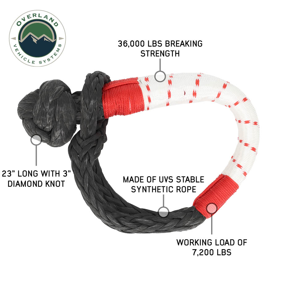 Overland Vehicle Systems 3/8 inch soft shackle with loop and abrasion sleeve - view 4