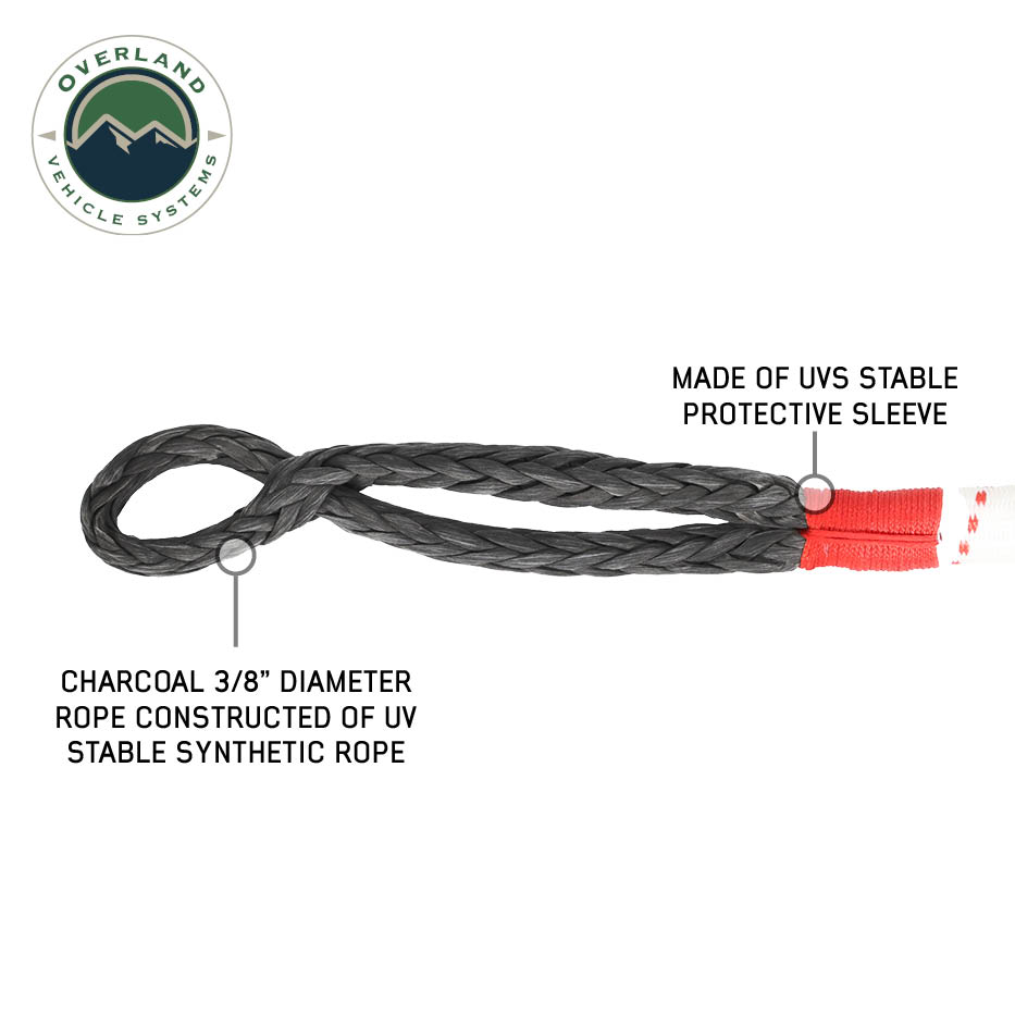 Overland Vehicle Systems 3/8 inch soft shackle with loop and abrasion sleeve - view 6