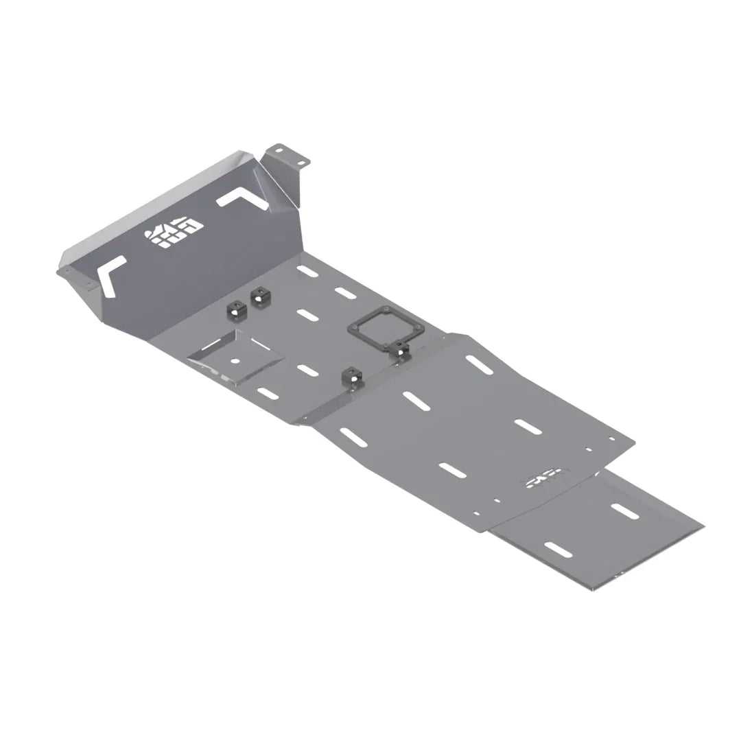 3rd gen Nissan Frontier skid plate, heavy-duty steel underbody protection, gray finish