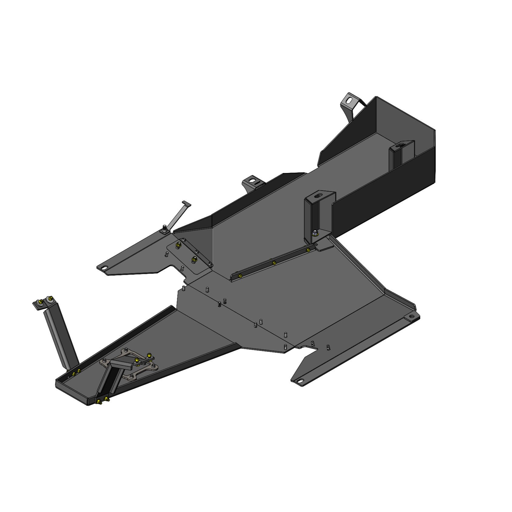Heavy-duty vehicle skid plate for off-road protection, compatible with overlanding trucks and SUVs.