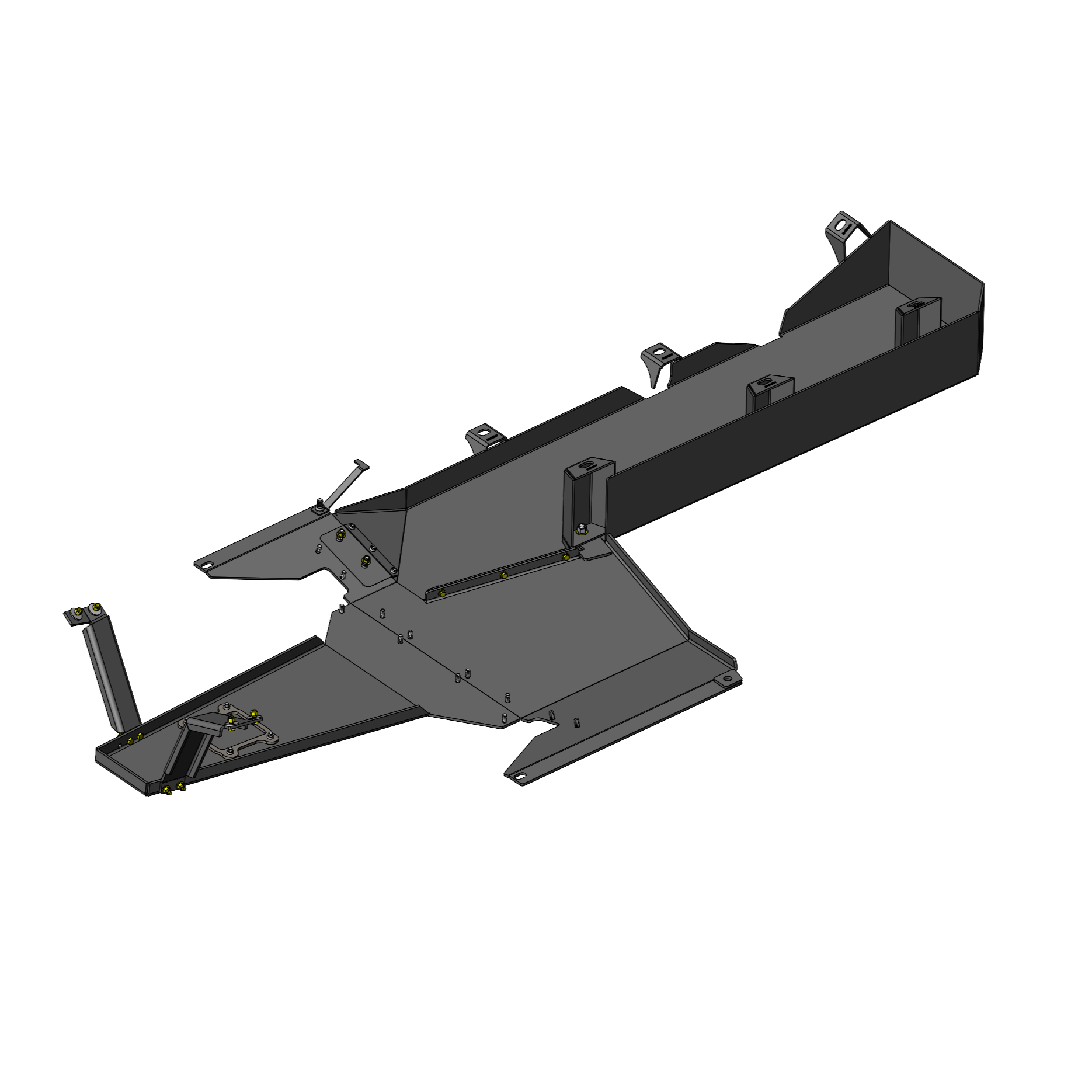 Heavy-duty steel skid plate for off-road vehicle undercarriage protection