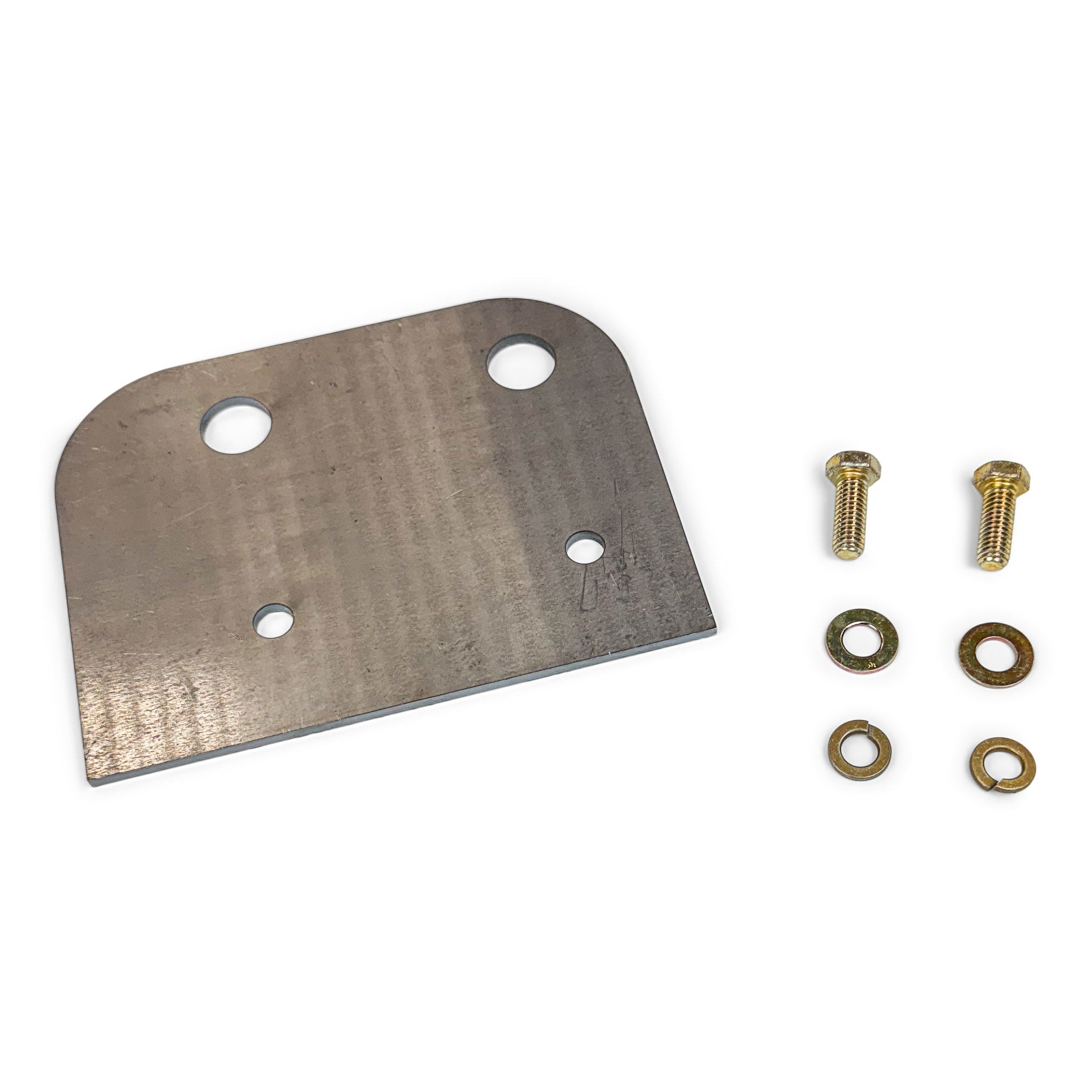 Steel mounting bracket plate with bolts and washers for off-road vehicle accessories