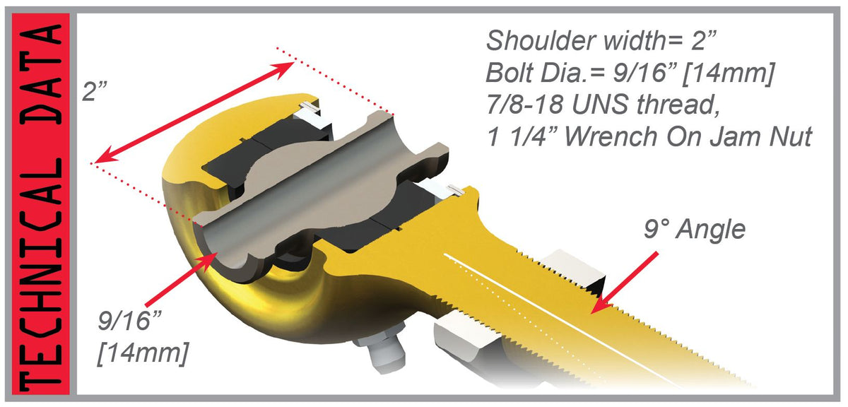 TeraFlex JK offset long control arm joint front upper right hand thread for Jeep Wrangler JK