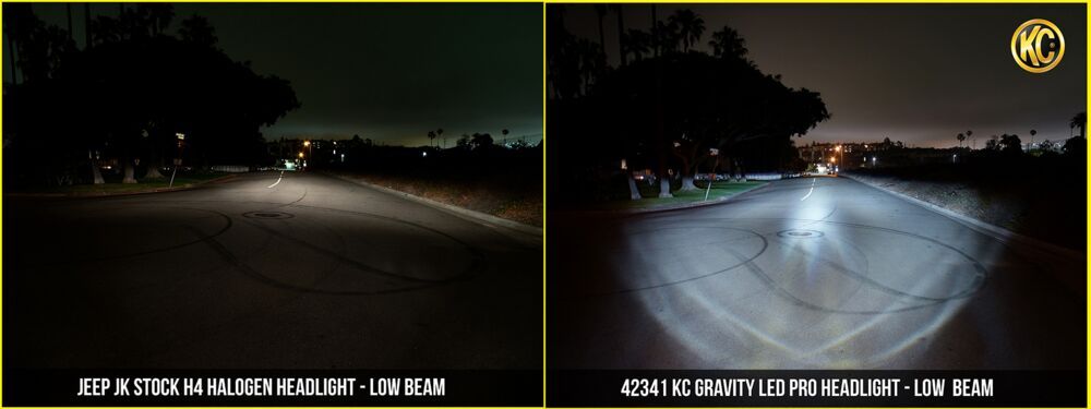 KC HiLiTES 7" Gravity® LED Pro DOT Headlight - Driving Beam - Pair - Universal / 07-18 Jeep JK