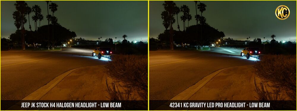 KC HiLiTES 7" Gravity® LED Pro DOT Headlight - Driving Beam - Pair - Universal / 07-18 Jeep JK