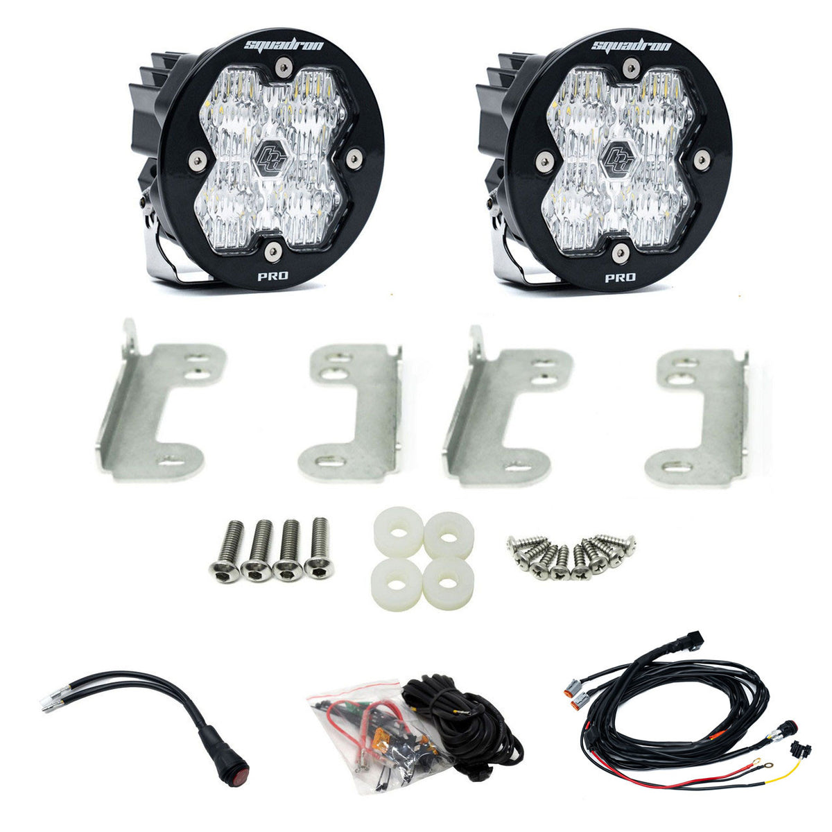 Baja Designs Squadron-R 2.0 Pro Fog Pocket Light Kit - Jeep 2018-26 Wrangler JL; 2020-26 Gladiator JT; Note: w/ OE Sahara Bumper