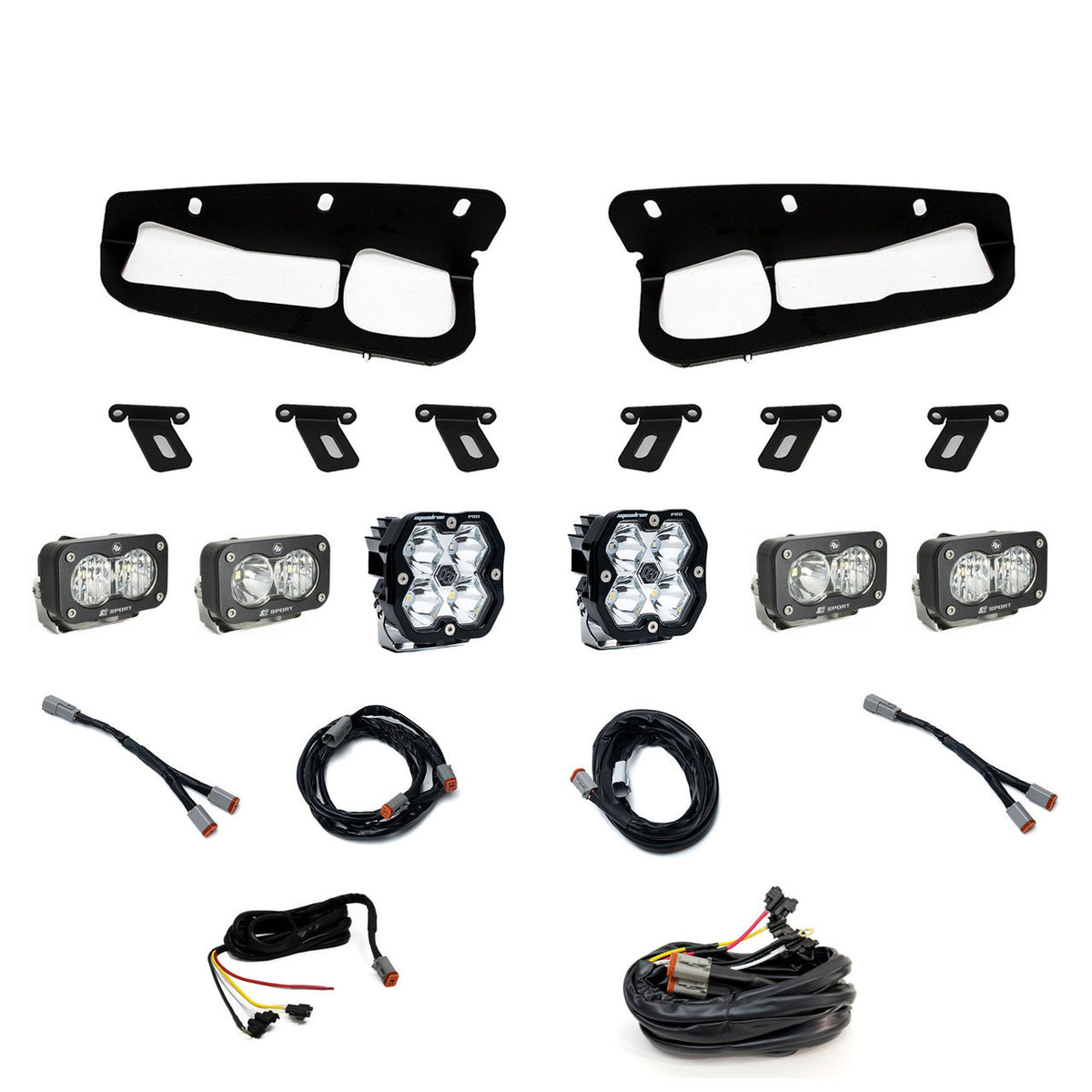Baja Designs Squadron 2.0 Pro/Dual S2 Sport Fog Pocket Light Kit - Ford 2021-26 Bronco; 2022-24 Bronco Raptor; Note: w/ Steel Bumper