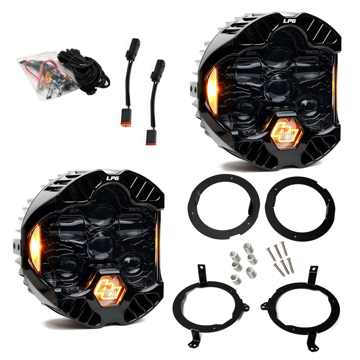 Baja Designs DOT LP6 LED Headlight Kit - Jeep 2018-2026 Wrangler JL; 2020-2026 Gladiator JT; NOTE w/Halogen Headlights