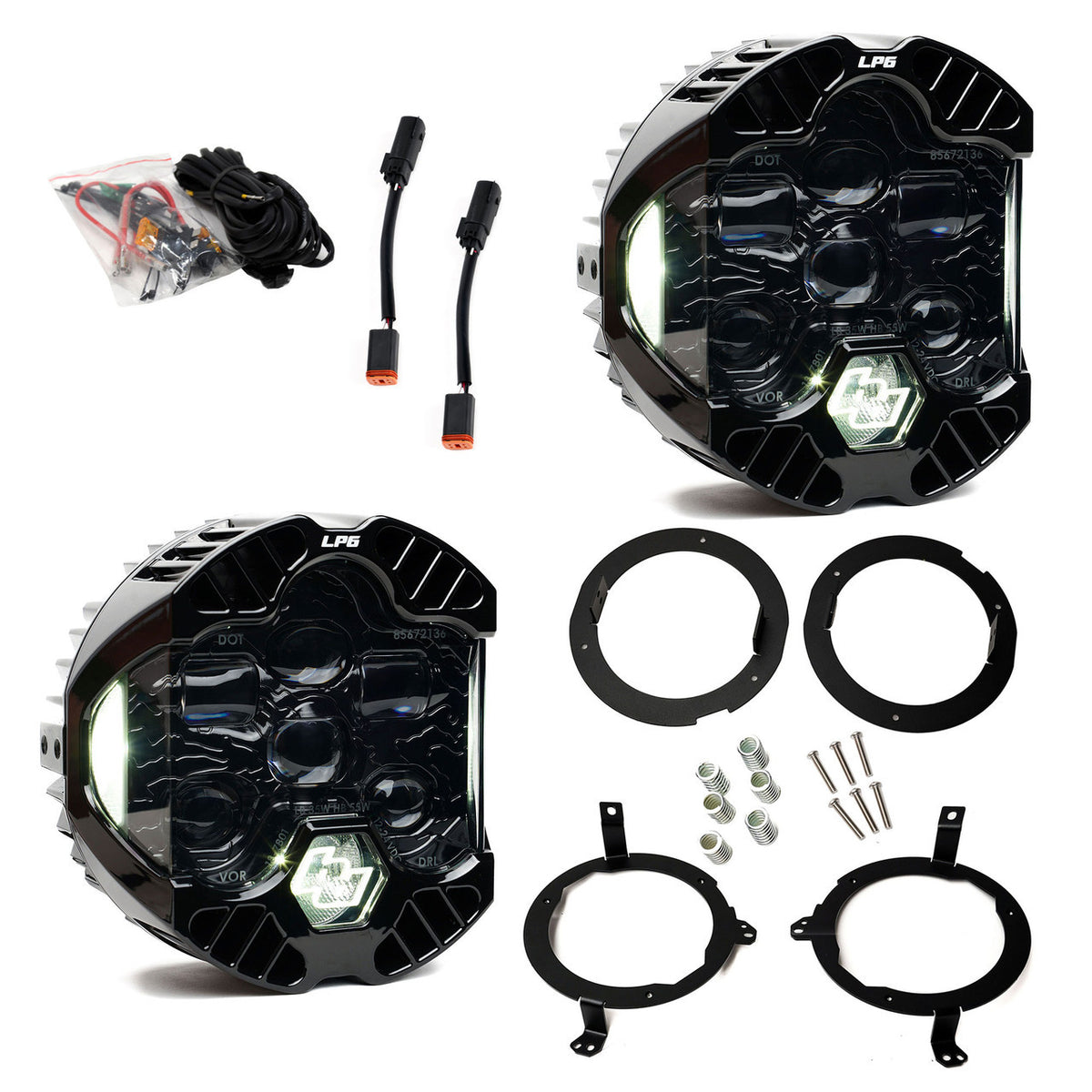Baja Designs DOT LP6 LED Headlight Kit - Jeep 2018-2026 Wrangler JL; 2020-2026 Gladiator JT; NOTE w/Halogen Headlights