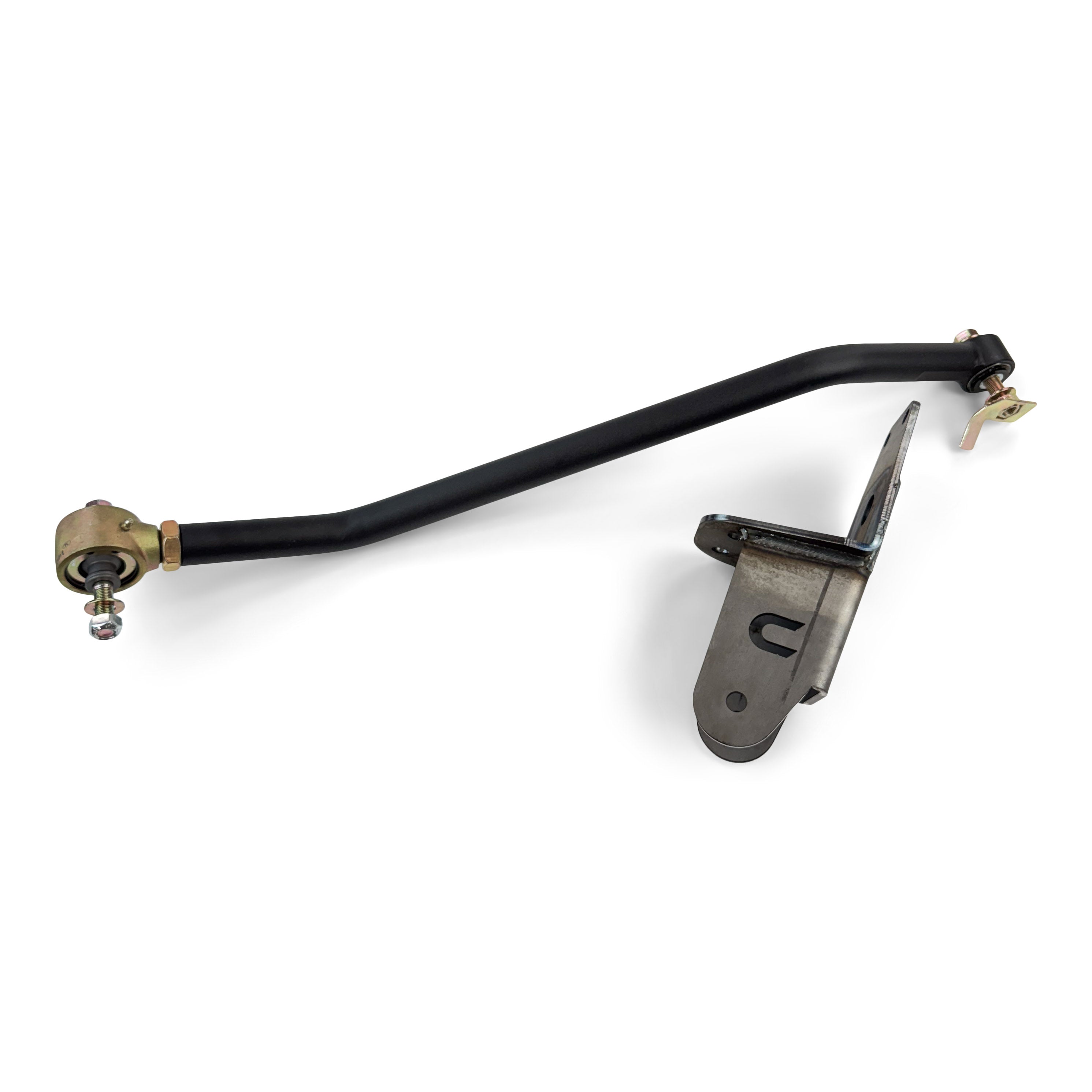Heavy-duty adjustable track bar with mounting bracket for off-road vehicles