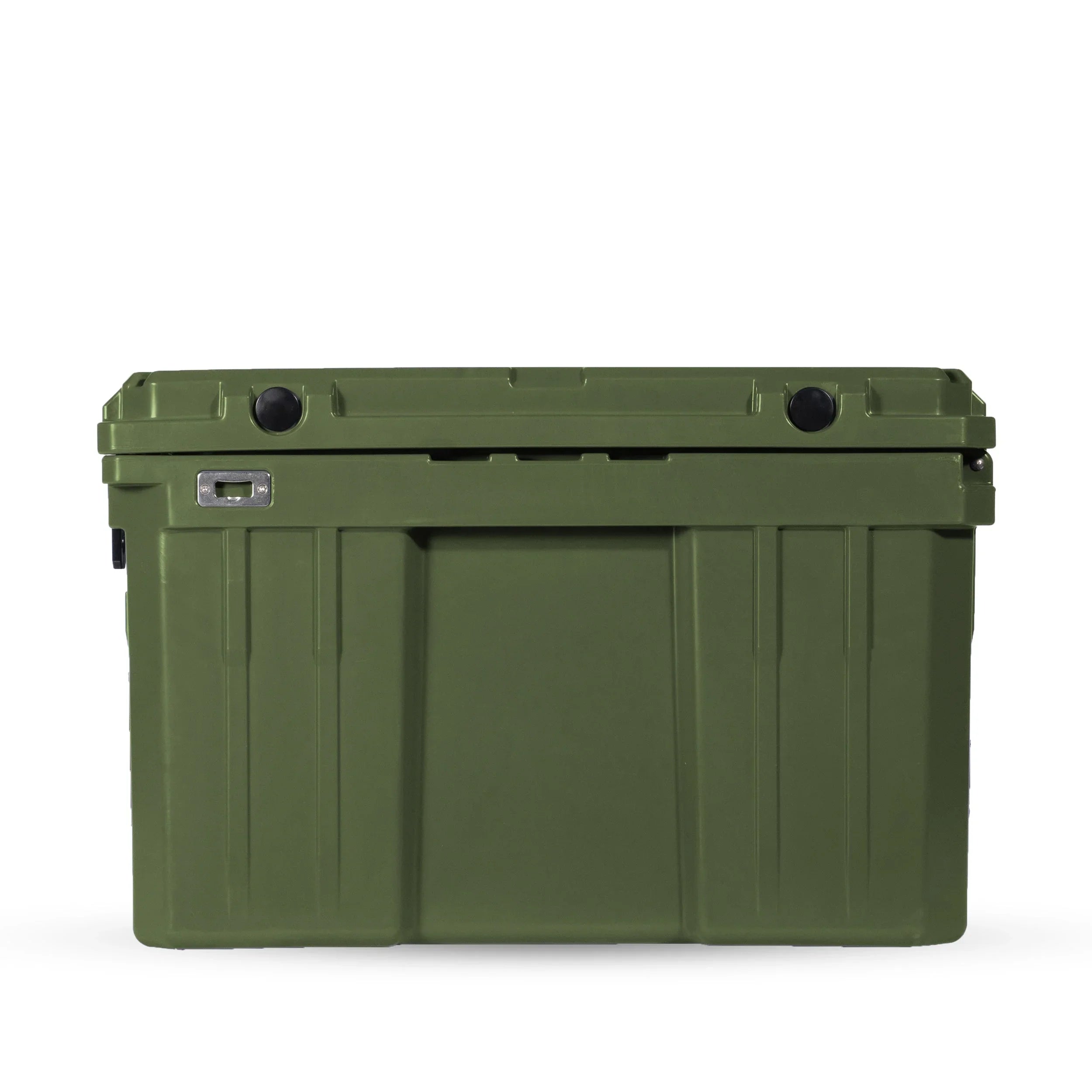 Olive green heavy-duty storage box for overlanding and expedition camping gear