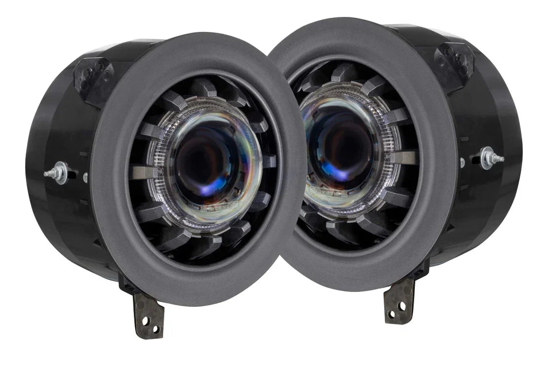 Pair of round LED projector fog lights for Toyota, Jeep, and Ford off-road vehicles