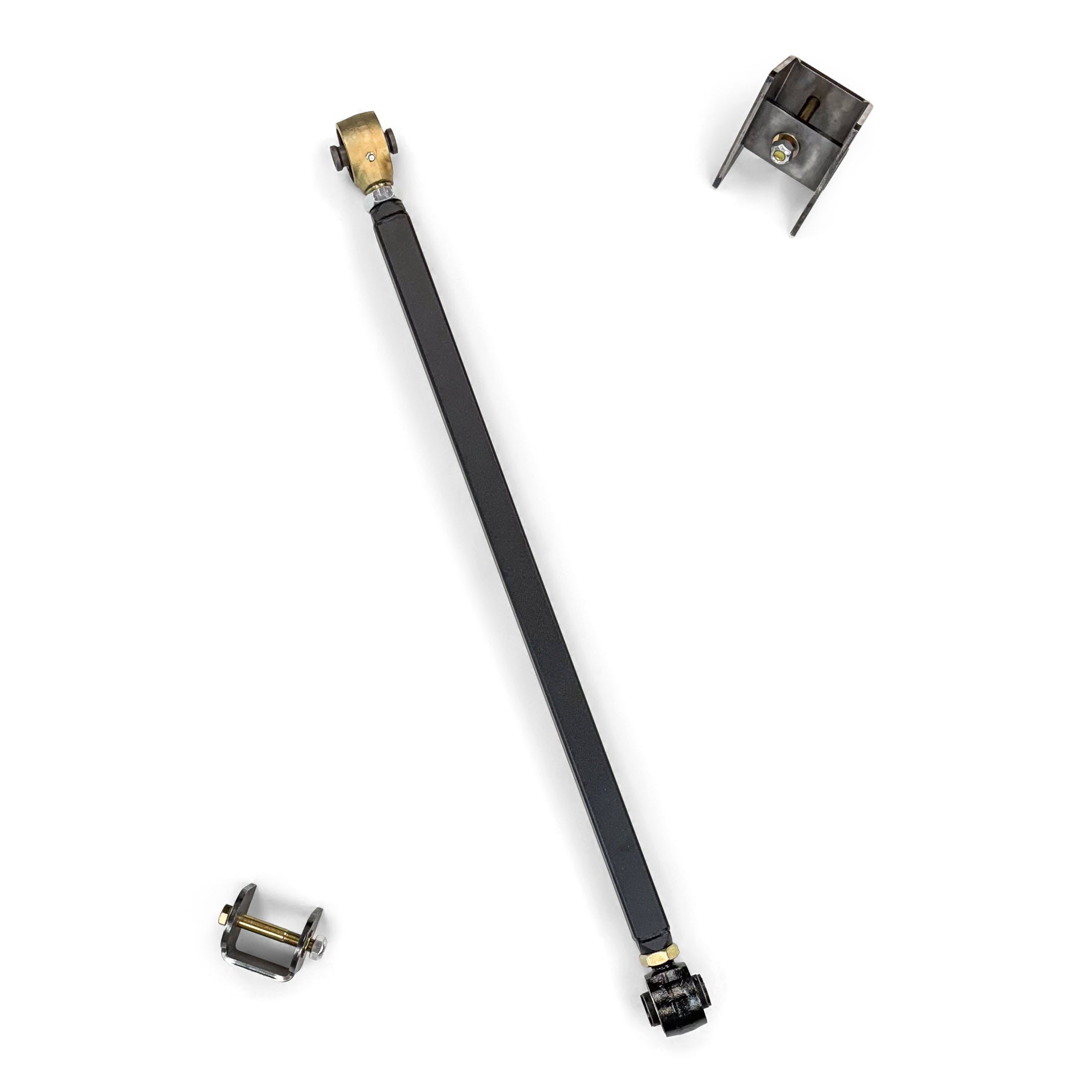Heavy-duty adjustable panhard bar and brackets for off-road vehicles or trucks