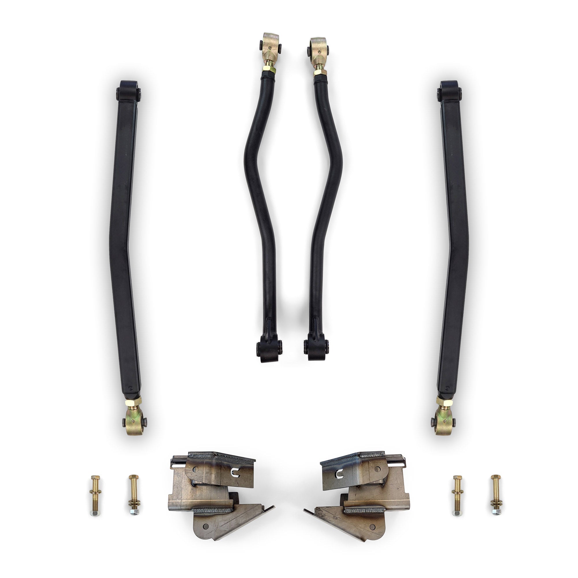 Heavy-duty suspension control arm kit with hardware for off-road vehicles and trucks