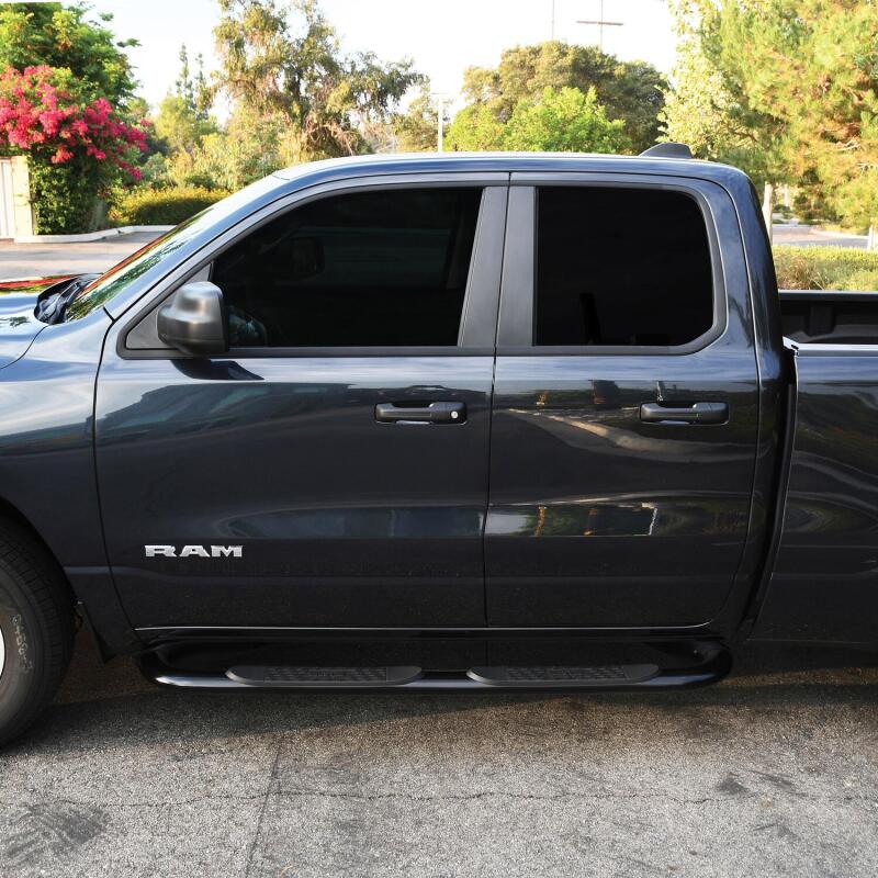 Westin Platinum 4 Oval Nerf Step Bars, Crew Cab, Black, fits Ram 1500