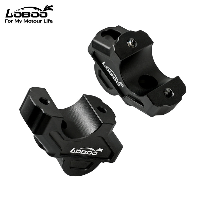 LOBOO Handlebar Risers for Harley-Davidson Pan America 1250 / 1250 Special (2021-on) – CNC Aluminum 0.31 in Rise / 0.71 in Setback, Black Anodized Finish
