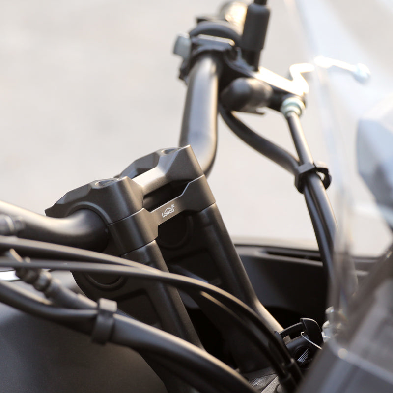 LOBOO Handlebar Risers for Honda CB500X (2019-on) / NX400 (2024-on) – 0.78 in CNC Aluminum Bar Riser Kit, Black Anodized Finish