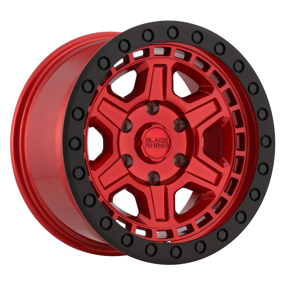 Black Rhino Reno wheel in Candy Red with Black Ring & Bolt, universal fit