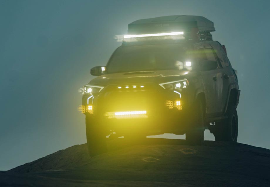 Cali Raised LED Low Profile LED Ditch Light Brackets Kit For 2010-2024 Toyota 4Runner