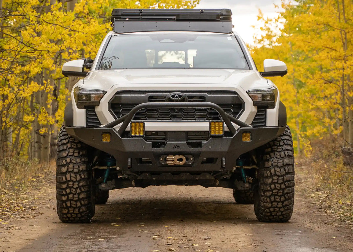 4th-gen-toyota-tacoma-front-bumper-prerunner-bull-bar-installed - NVMOS