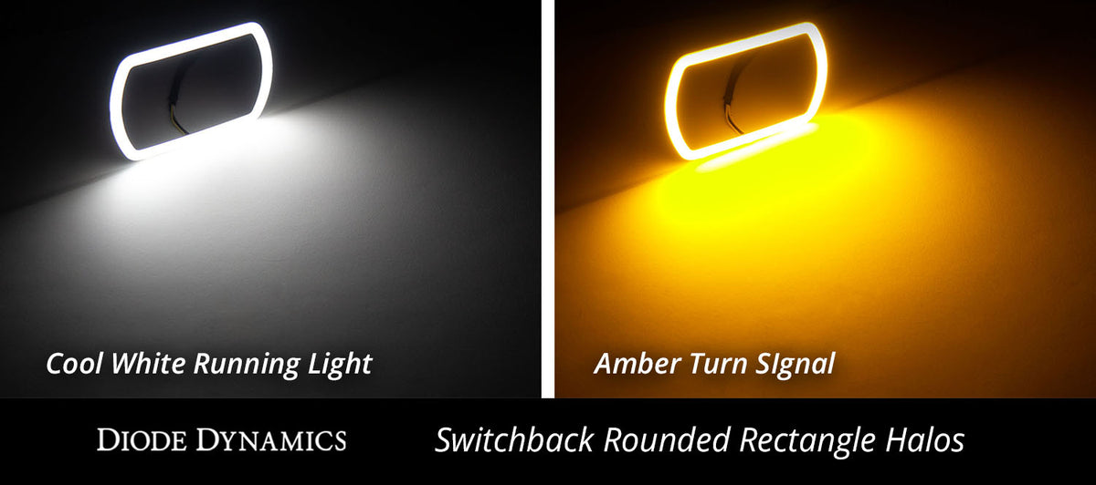 Diode Dynamics Switchback Rounded Rectangle Halos for trucks and SUVs – installed examples