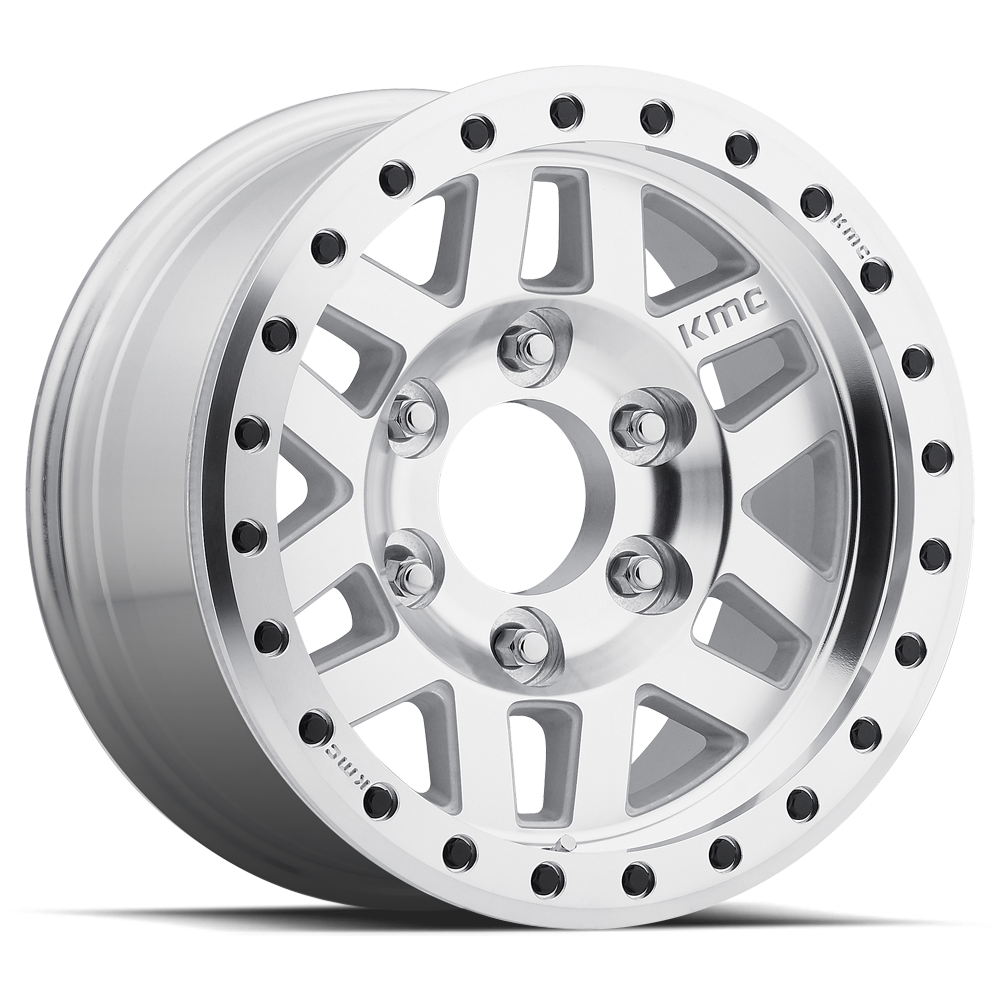 KMC KM228 Machete Desert Beadlock wheel in Machined, universal fit