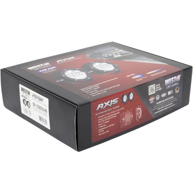 Westin Axis 4.75 in. Round LED Auxiliary Lights, Spot, Pair